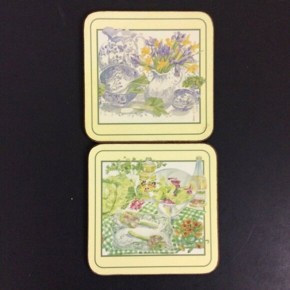 Pimpernel 6 Coasters Salad Days 9410 Cork Backed England with Box - Picture 5 of 7